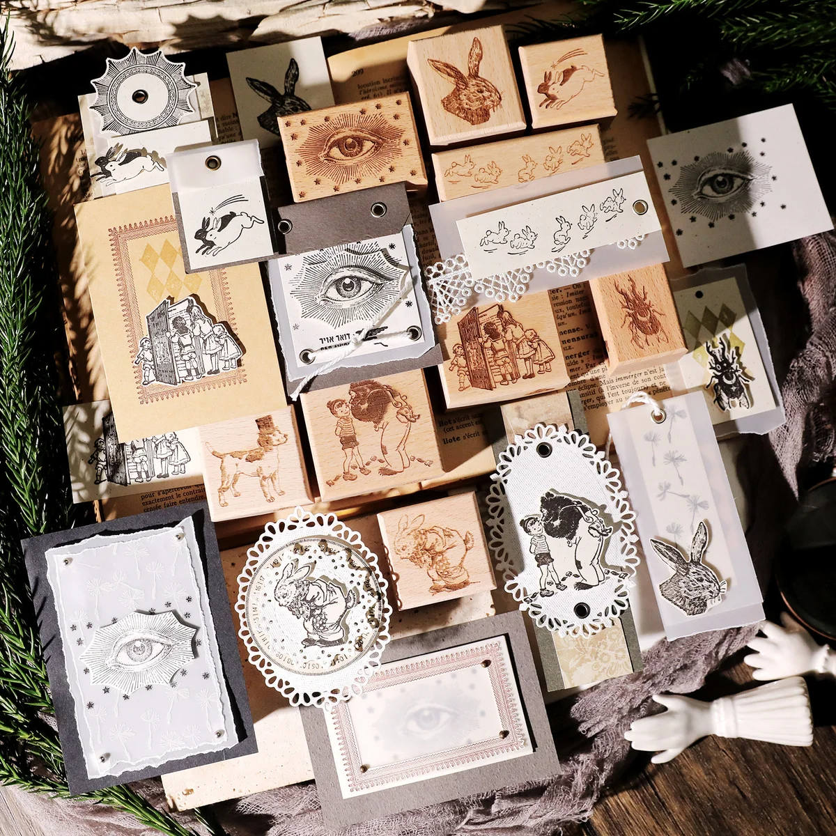 Sumflying Elf Forest Wood Rubber Stamp Sumflying Elf Forest Beech Wood Rubber Stamp - detail image 15