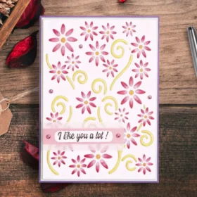Sumflying Flowers Curly Grass Background Cutting Dies