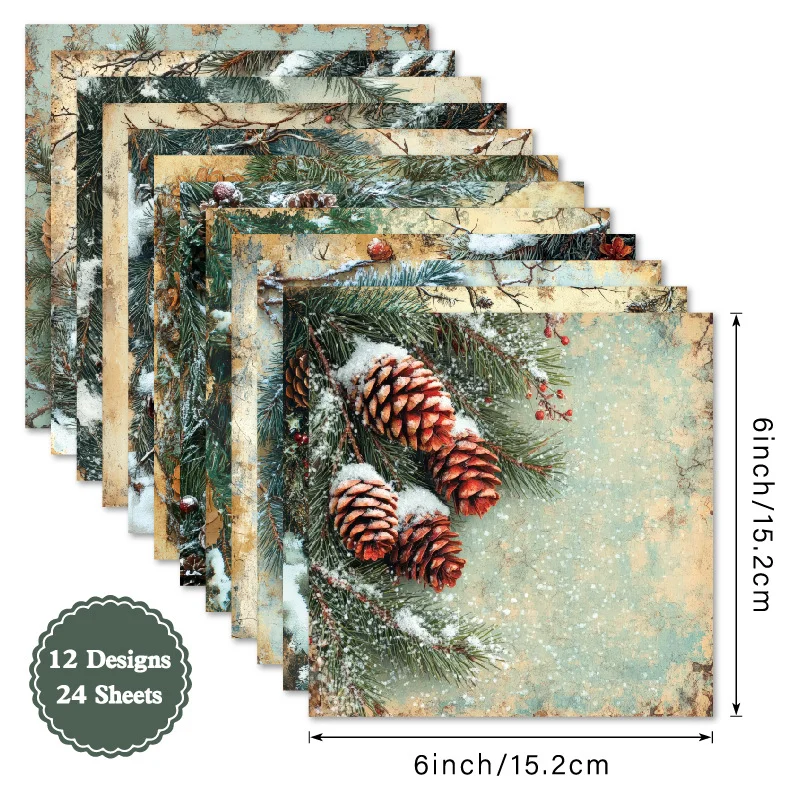 Sumflying Frost Pine 24PCS Scrapbook Paper & Cardstock Sumflying Frost Pine 24PCS Scrapbook Paper & Cardstock