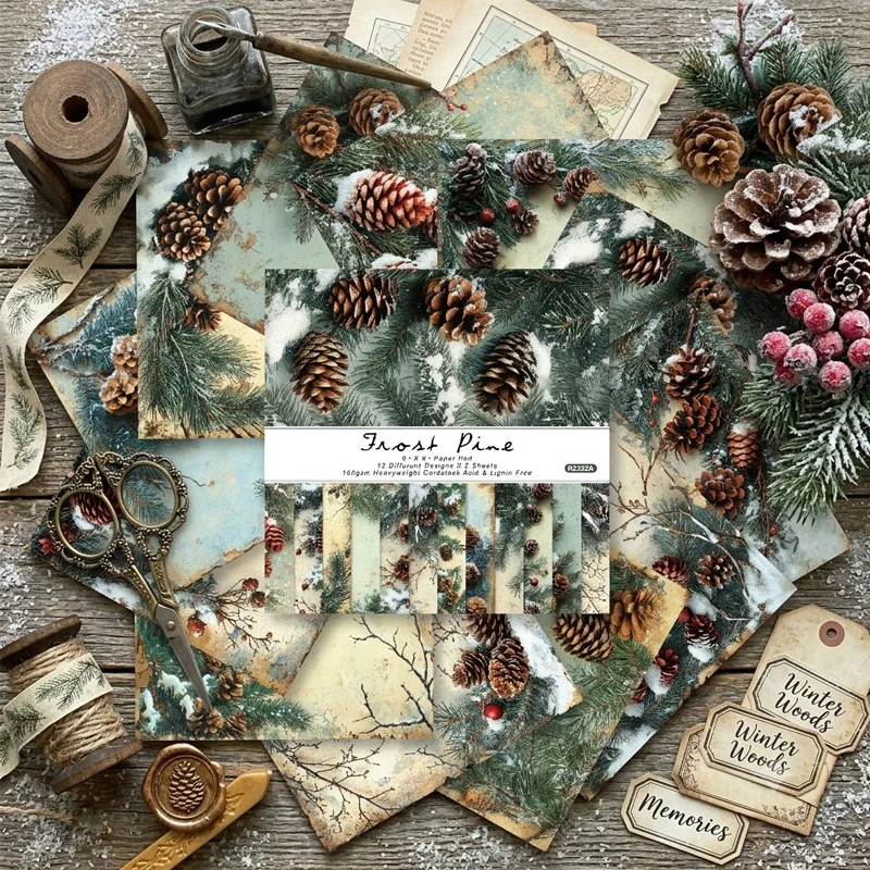 Sumflying Frost Pine 24PCS Scrapbook Paper & Cardstock Sumflying Frost Pine 24PCS Scrapbook Paper & Cardstock