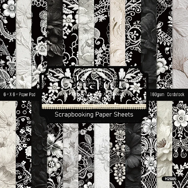 Sumflying Garden Black White Lace 24PCS Scrapbook Paper & Cardstock Sumflying Garden Black White Lace 24PCS Scrapbook Paper & Cardstock