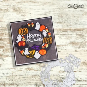 Sumflying Happy Halloween Wreath Cutting Dies Usage View - SUM2509-HalloweenWreath
