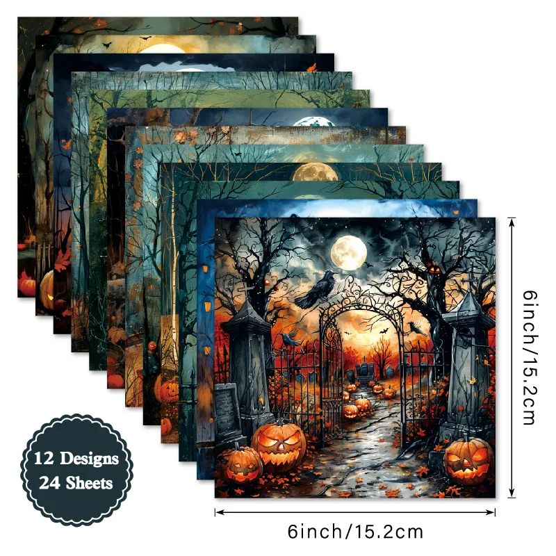 Sumflying Haunt 24PCS Scrapbook Paper & Cardstock Sumflying Haunt 24PCS Scrapbook Paper & Cardstock