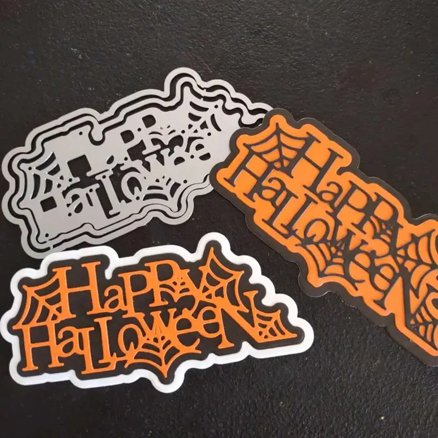 Sumflying Layered Halloween Word Cutting Dies Scrapbooking 3 Layered Halloween Word Cutting Dies product photo 3 | word metal cutting dies