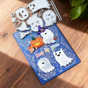 Sumflying Lovely Ghost Broom Cutting Dies Back View - SUM2509-DM06274