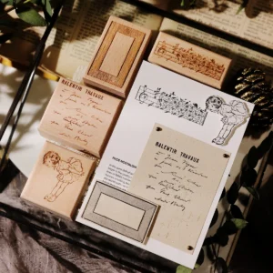 Sumflying Mozart Manuscript Wood Rubber Stamp Sumflying Mozart Manuscript Beech Wood Rubber Stamp