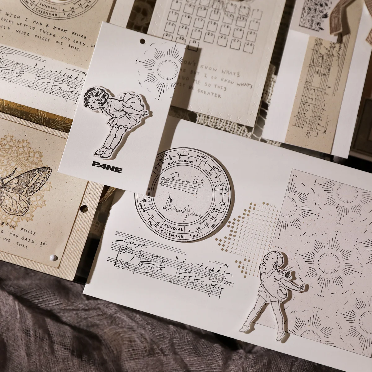 Sumflying Mozart Manuscript Wood Rubber Stamp Sumflying Mozart Manuscript Beech Wood Rubber Stamp - detail image 4