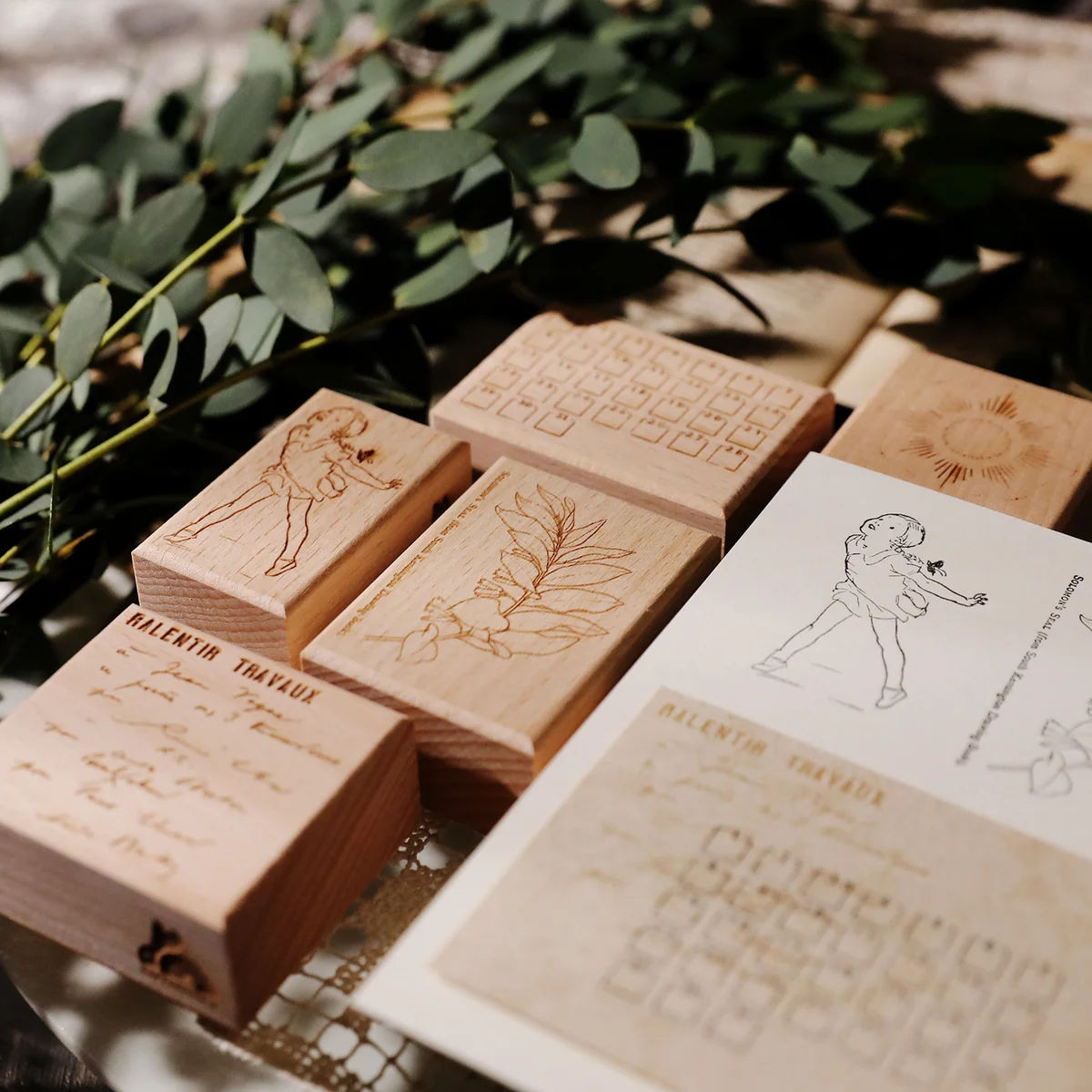 Sumflying Mozart Manuscript Wood Rubber Stamp Sumflying Mozart Manuscript Beech Wood Rubber Stamp - detail image 7