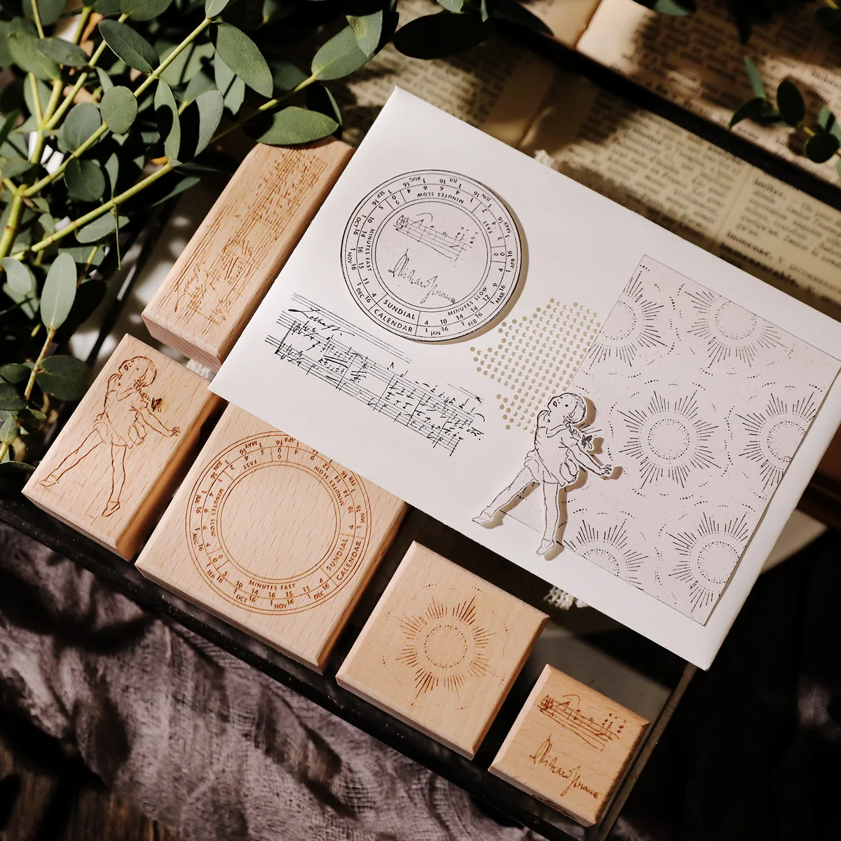 Sumflying Mozart Manuscript Wood Rubber Stamp Sumflying Mozart Manuscript Beech Wood Rubber Stamp - detail image 8
