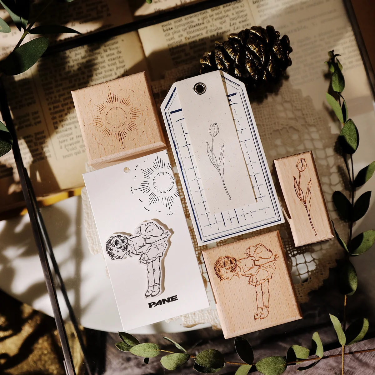 Sumflying Mozart Manuscript Wood Rubber Stamp Sumflying Mozart Manuscript Beech Wood Rubber Stamp - detail image 9