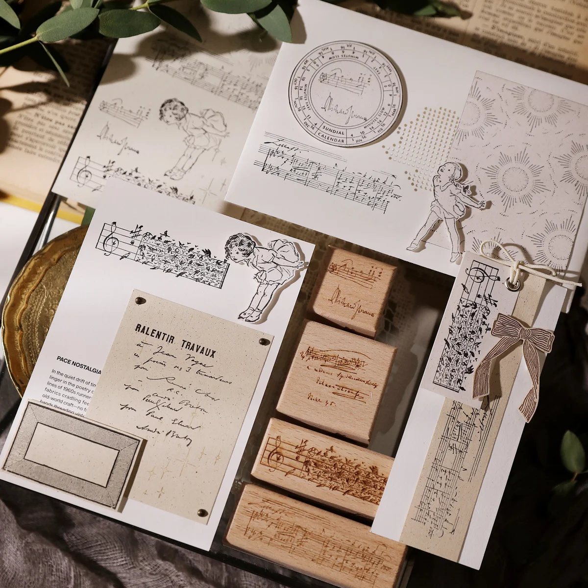 Sumflying Mozart Manuscript Wood Rubber Stamp Sumflying Mozart Manuscript Beech Wood Rubber Stamp - detail image 15