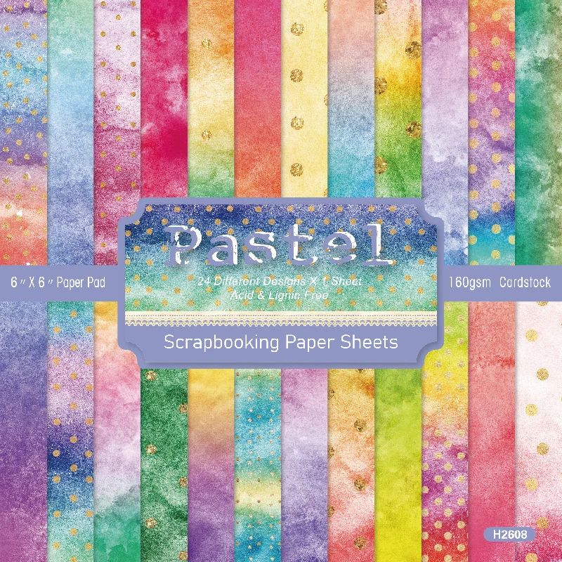 Sumflying Pastel Rainbow 24PCS Scrapbook Paper & Cardstock Sumflying Pastel Rainbow 24PCS Scrapbook Paper & Cardstock