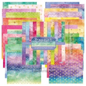 Sumflying Pastel Rainbow 24PCS Scrapbook Paper & Cardstock