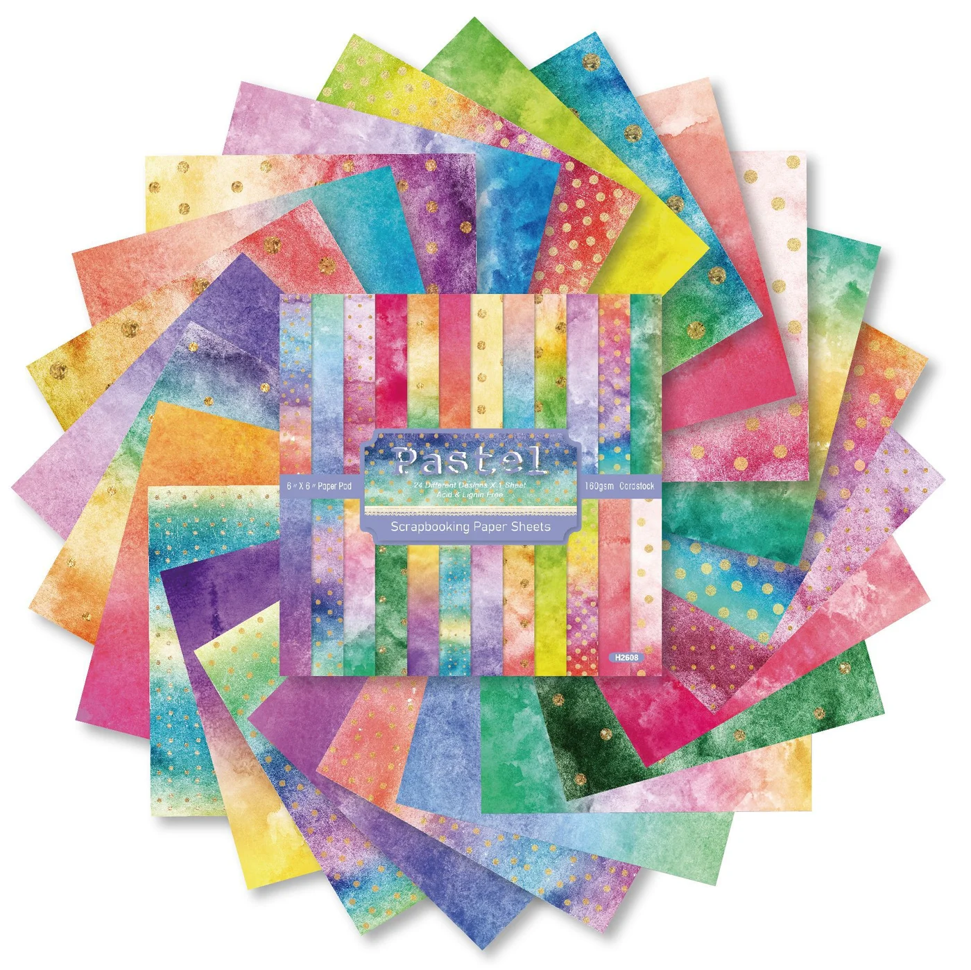 Sumflying Pastel Rainbow 24PCS Scrapbook Paper & Cardstock Sumflying Pastel Rainbow 24PCS Scrapbook Paper & Cardstock