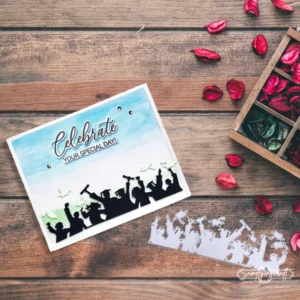 Sumflying Row Of Graduates Cutting Dies Scrapbooking Die-Cuts Back View - SUM-DM06259
