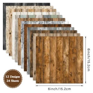 Sumflying Rustic Wood Plank 24PCS Scrapbook Paper & Cardstock Sumflying Rustic Wood Plank 24PCS Scrapbook Paper & Cardstock