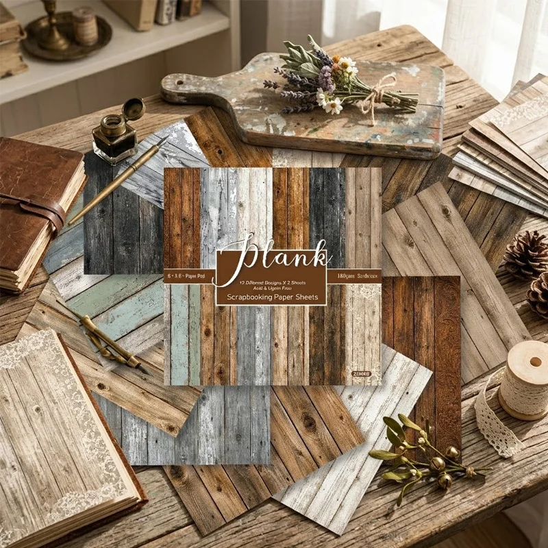 Sumflying Rustic Wood Plank 24PCS Scrapbook Paper & Cardstock Sumflying Rustic Wood Plank 24PCS Scrapbook Paper & Cardstock