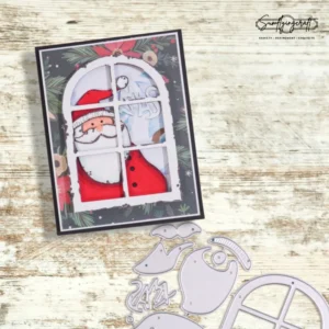Sumflying Santa Claus Arched Window Cutting Dies Side View - SUM2508-SantaWindow