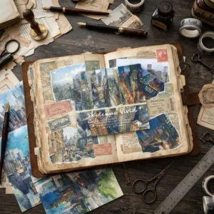 Sumflying Skyline Night City 24PCS Scrapbook Paper & Cardstock