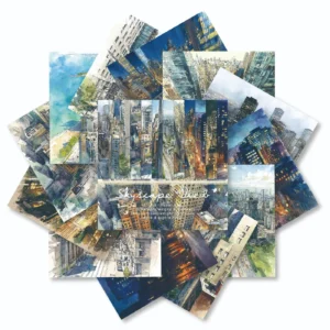 Sumflying Skyline Night City 24PCS Scrapbook Paper & Cardstock