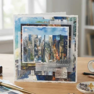 Sumflying Skyline Night City 24PCS Scrapbook Paper & Cardstock