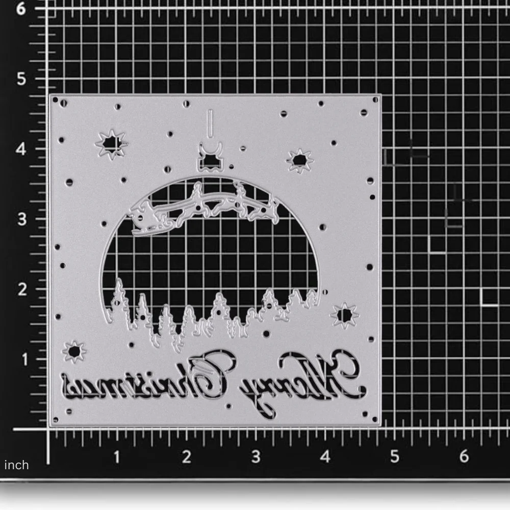 Sumflying Sleigh Stars Forest Silhouette Cutting Dies Sumflying Sleigh Stars Forest Silhouette Cutting Dies Side View - SUM2509-DM06275