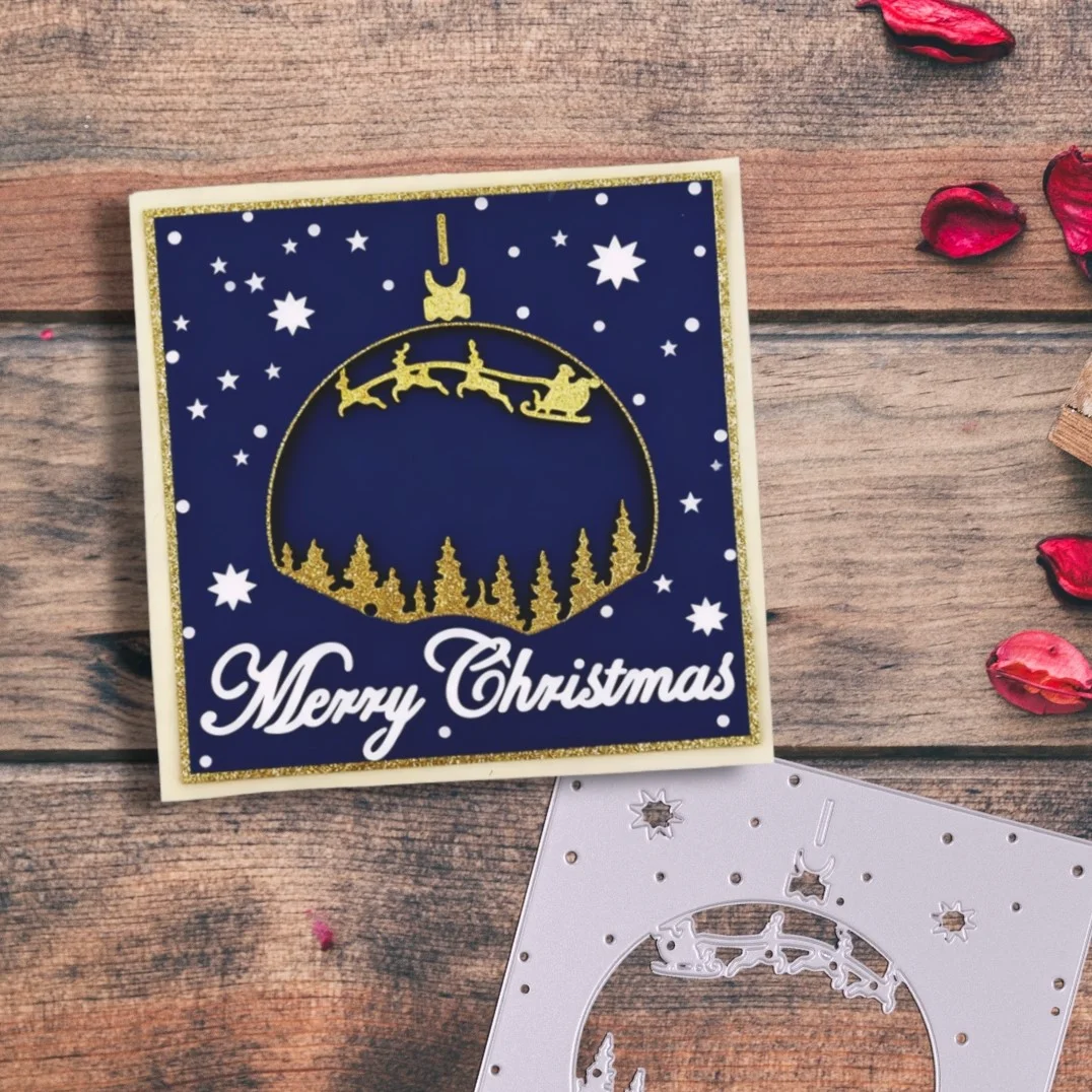 Sumflying Sleigh Stars Forest Silhouette Cutting Dies Sumflying Sleigh Stars Forest Silhouette Cutting Dies Package View - SUM2509-DM06275