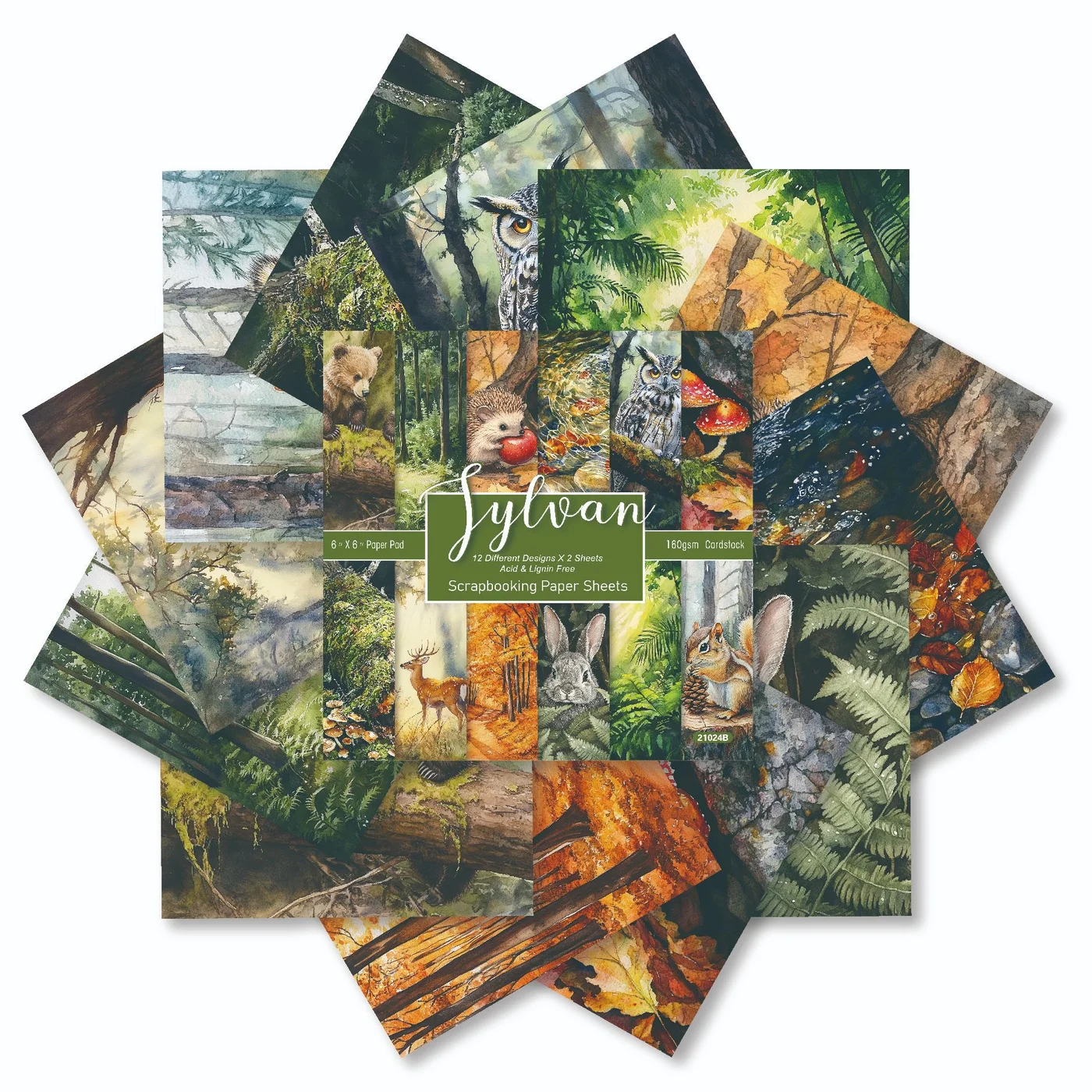 Sumflying Sylvan Woodland 24PCS Scrapbook Paper & Cardstock Sumflying Sylvan Woodland 24PCS Scrapbook Paper & Cardstock