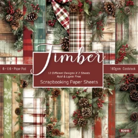 Sumflying Timber Plaid Pinecone 24PCS Scrapbook Paper & Cardstock