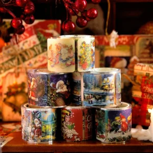Vintage Christmas Washi Stickers - Figures, Architecture Sumflying Vintage Christmas Washi Stickers - Figures, Architecture