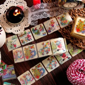 Vintage Christmas Washi Stickers - Figures, Architecture Sumflying Vintage Christmas Washi Stickers - Figures, Architecture