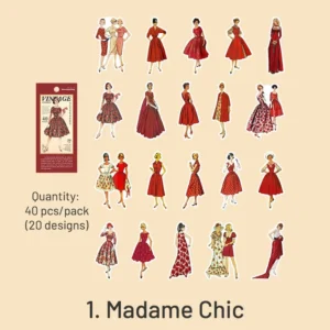 Vintage People Fashion Model Clothes Sticker - Girl, Lady, Man Sumflying Vintage People Fashion Model Clothes Sticker - Girl, Lady, Man