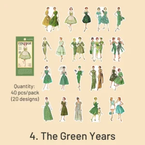 Vintage People Fashion Model Clothes Sticker - Girl, Lady, Man Sumflying Vintage People Fashion Model Clothes Sticker - Girl, Lady, Man