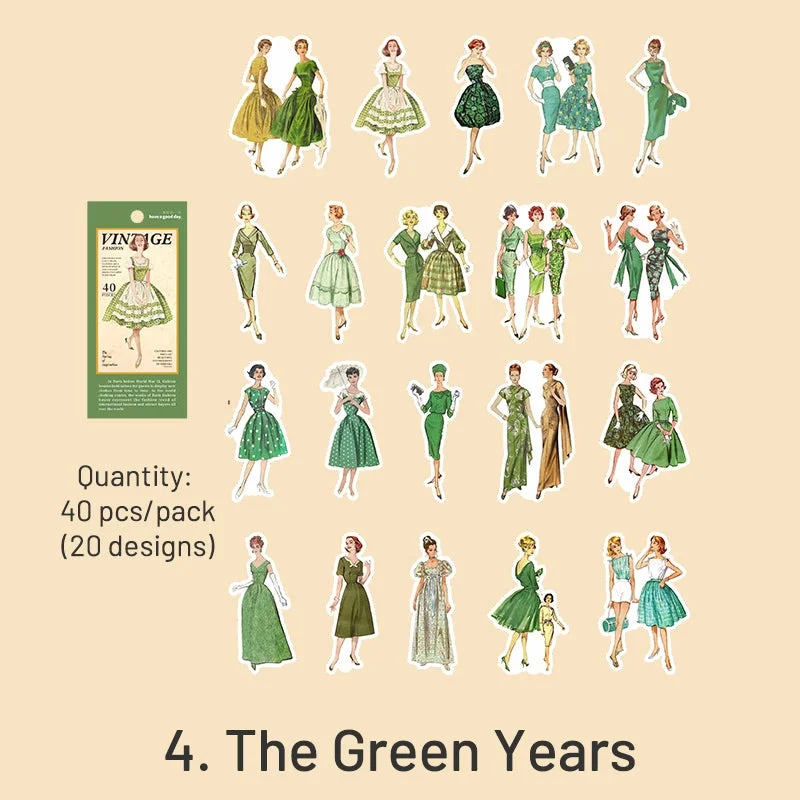 Sumflying Vintage People Fashion Model Clothes Sticker - Girl, Lady, Man Sumflying Vintage People Fashion Model Clothes Sticker - Girl, Lady, Man