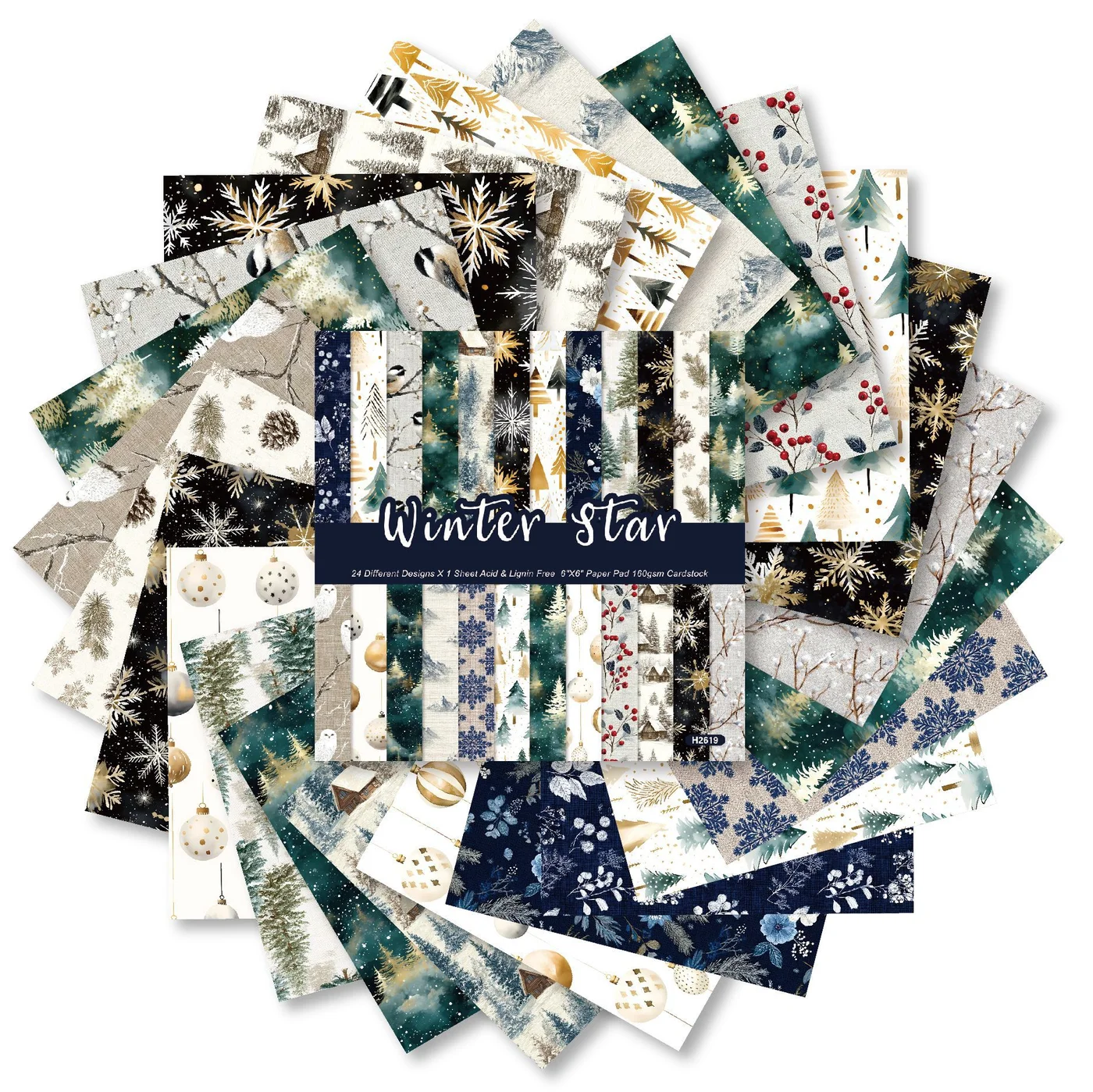 Sumflying Winter Star 24PCS Scrapbook Paper & Cardstock Sumflying Winter Star 24PCS Scrapbook Paper & Cardstock
