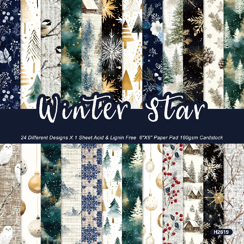 Sumflying Winter Star 24PCS Scrapbook Paper & Cardstock Sumflying Winter Star 24PCS Scrapbook Paper & Cardstock