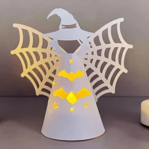 Sumflying Witch with Cobwebs Cutting Die Cuts Side View - SUM-DM06263