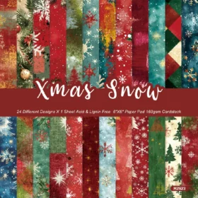 Sumflying Xmas Snow 24PCS Scrapbook Paper & Cardstock