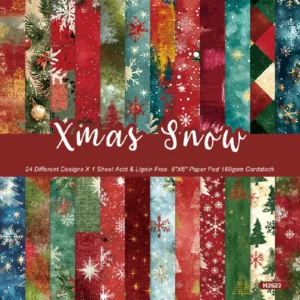 Sumflying Xmas Snow 24PCS Scrapbook Paper & Cardstock