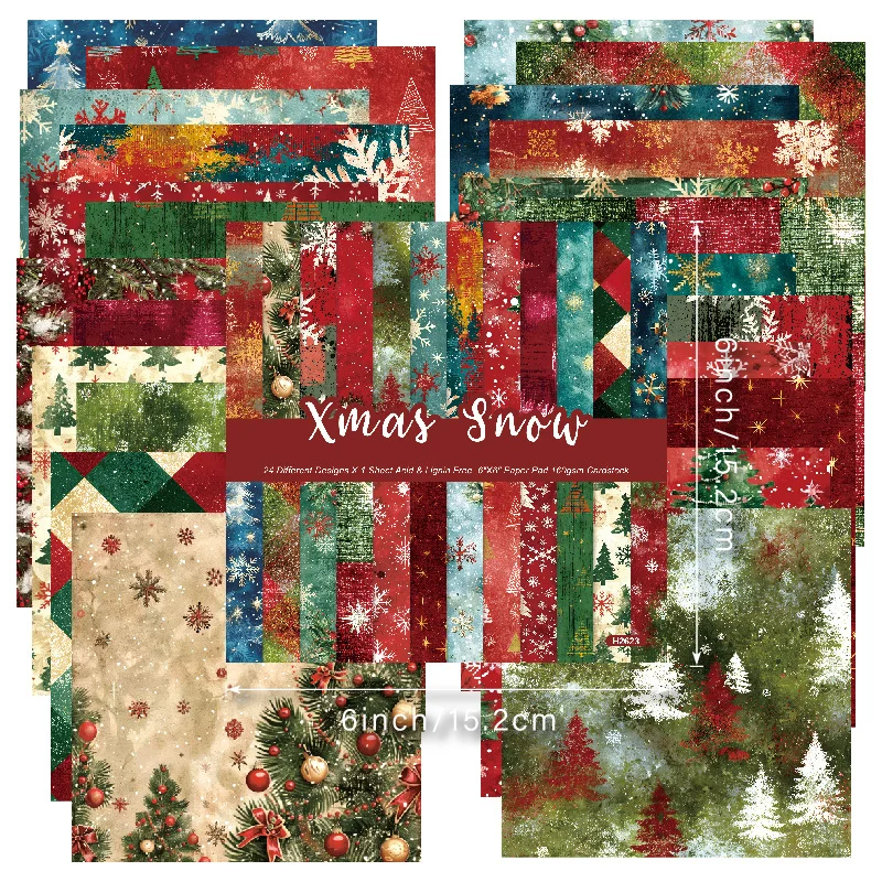 Sumflying Xmas Snow 24PCS Scrapbook Paper & Cardstock Sumflying Xmas Snow 24PCS Scrapbook Paper & Cardstock