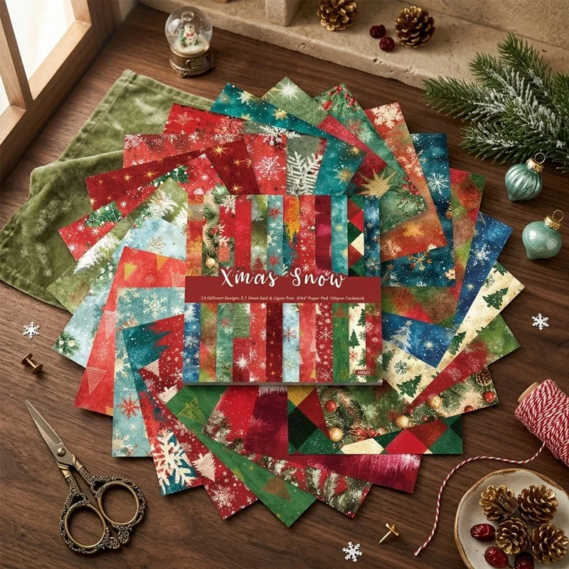 Sumflying Xmas Snow 24PCS Scrapbook Paper & Cardstock Sumflying Xmas Snow 24PCS Scrapbook Paper & Cardstock