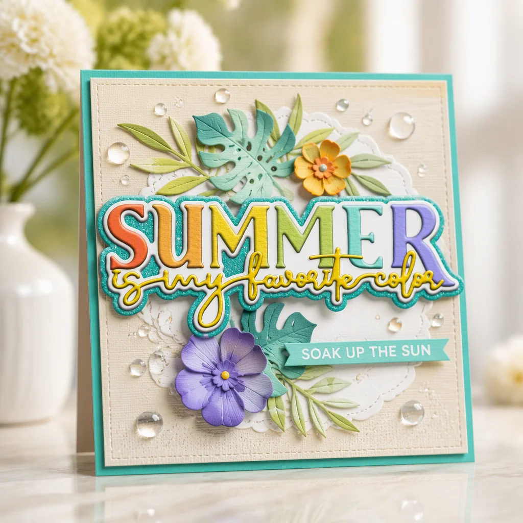 Sumflying Summer Pattern Metal Cutting Dies Summer 3d Diy 20261006 02