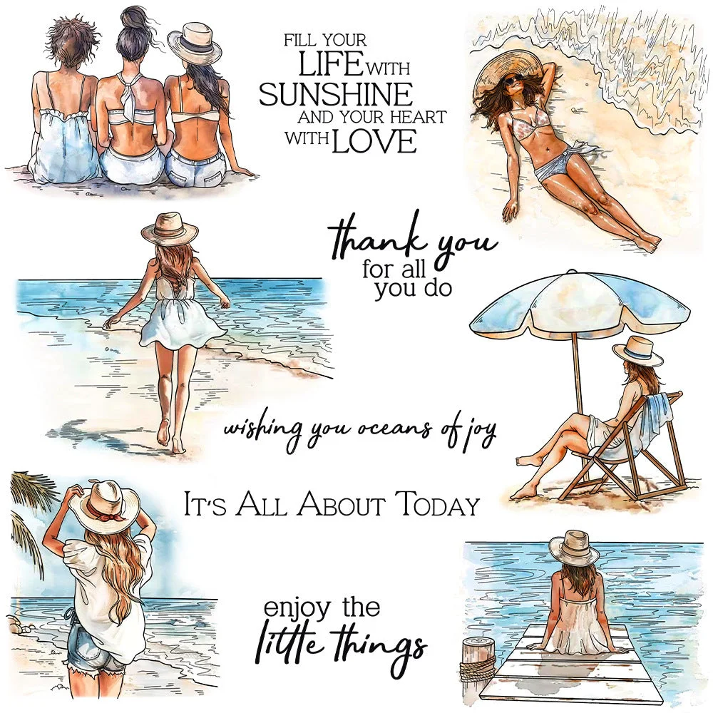 Summer Beach Girl Clear Stamps 00 Summer Beach Girl Clear Stamps 00