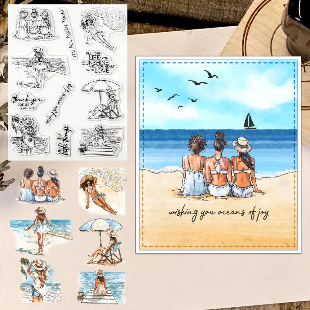 Summer Beach Girl Clear Stamps 01 Summer Beach Girl Clear Stamps 01