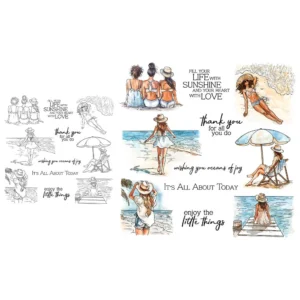 Sumflying Summer Beach Girl Ocean Waves Clear Stamps Summer Beach Girl Clear Stamps 03
