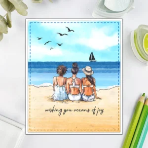 Sumflying Summer Beach Girl Ocean Waves Clear Stamps Summer Beach Girl Clear Stamps 04
