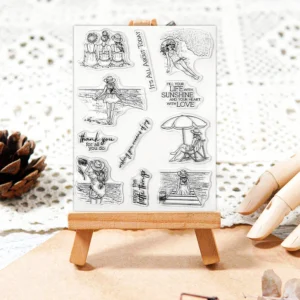 Sumflying Summer Beach Girl Ocean Waves Clear Stamps Summer Beach Girl Clear Stamps 05