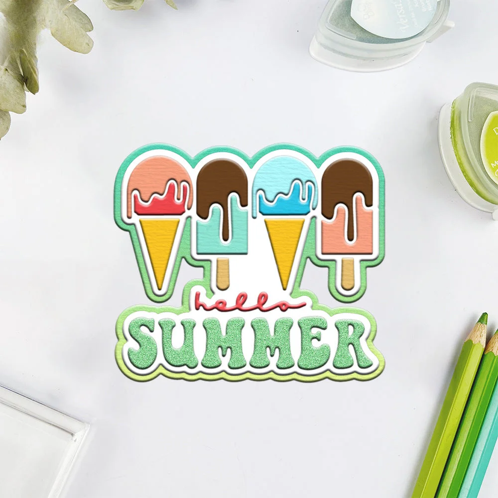 Summer Ice Cream Metal Cutting Dies 02 Summer Ice Cream Metal Cutting Dies 02
