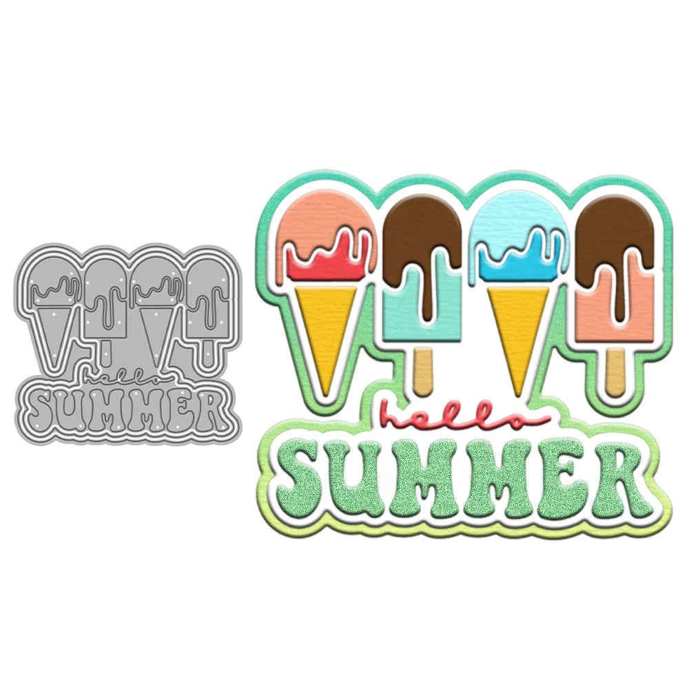 Summer Ice Cream Metal Cutting Dies 04 Summer Ice Cream Metal Cutting Dies 04