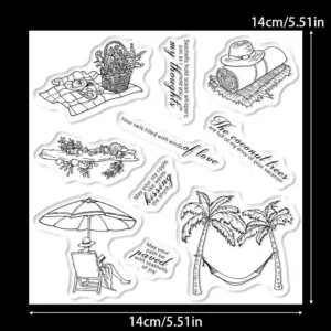 Sumflying Summer Seaside Vacation Beach Clear Stamps Summer Seaside Vacation Clear Stamps 02